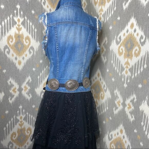 Ralph Lauren Black on Black Embroidered Tulle & Lace Tiered Maxi Ball Skirt - Picture 14 of 16